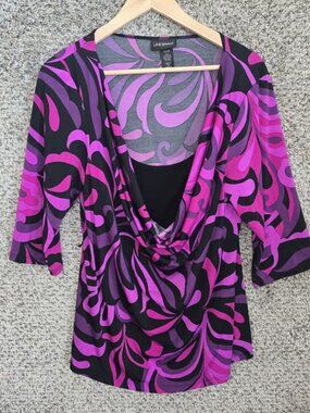 Lane Bryant Top Womens Plus 14/16 US 1X Purple Cowl Neck Blouse Casual Ladies